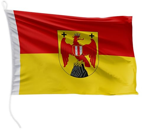 FLAGLY Premium båtflagga Burgenland 20 x 30 cm – 115 g/m² tygvikt – tryckt, robust med stickning och ögla, båttillbehör motorbåt (20 x 30 cm – Burgenland)