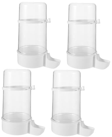 TOYANDONA 4 Pièces Abreuvoir Oiseaux Abreuvoir Poules récipient à Eau d'oiseau Alimentaire d'oiseau pour Animaux de Compagnie Transparent