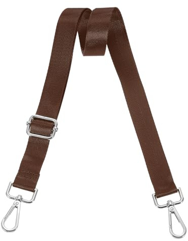 QUARKZMAN Correa De Hombro Ancha De 2.5cm Ajustable para Bolso De Mano O Bandolera Reemplazo De Correa Marrón Oscuro con Hebilla De Núcleo De Plata