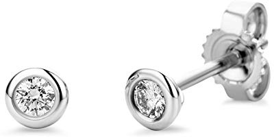 Miore diamantörhängen 0,10 ct i 14 karat vitt guld för kvinnor