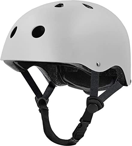 Tourdarson Skateboard Helmet Impact Resistance Ventilation for Youth & Adults (White,Medium)