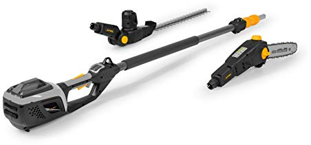 Alpina Multiherramienta AMT 48 Li Kit, Podadora telescópica de 25 cm, Accesorio cortasetos con cuchillas de 46 cm, Para recortar y podar en alturas, Batería de 48 V, Batería y cargador incluidos