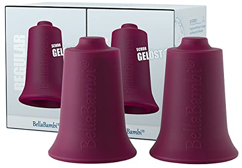 2er Set BellaBambi® Maxi duo Schröpfglas | Saugglocken aus hautverträglichem Silikon | Leichte Intensität für Wellness & Massagen bei leichten Verspannung | Für Rücken Po Bauch | Regular - Brombeer