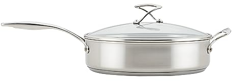 Circulon Steelshield Stainless Steel Saute Pan With Lid 30cm / 4.7L - Induction Saute Pan With Hybrid Non Stick & Toughened Glass Lid, Metal Utensil Safe, Oven & Dishwasher Safe Cookware