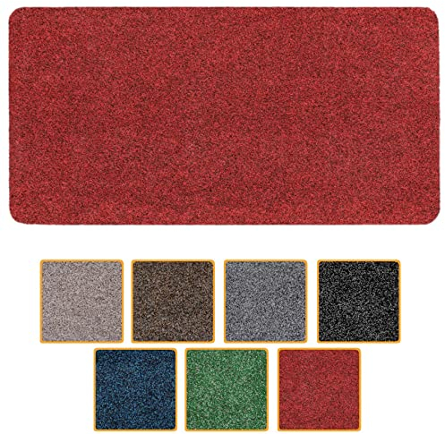 ANRO Fußmatte Schmutzfangmatte waschbar wasserdicht robust Schmutzfänger für Eingang, Haustür, Flur, Küche, Schlafzimmer Poet 80x120cm Carpet Rot