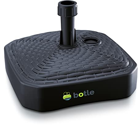 Schirmständer Schirmhalter Sonnenschirmständer Anthrazit Ständer aus Kunststoff Quadratisch Form zu Garten Terrasse Strand Rattan Sonnenschirmfuß befüllbar mit Sand Wasser oder Kies Sonnenschirm Flag