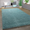Paco Home Teppich Wohnzimmer, Schlafzimmer/Hochflor Shaggy in versch. Designs Farben und Größen, Grösse:160x220 cm, Farbe:Türkis 3