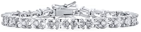 Bling Jewelry Gioielli da sposa tradizionali bracciale tennis solitario ovale 7x5mm 15CT AAA CZ per donne matrimonio zirconi cubici placcato argento 7 pollici
