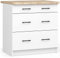 3E 3xE living.com Küchenmöbel EDERSEN, Unterschrank mit 3 Schubladen mit Küchenarbeitsplatte in weiß & Sonoma (B:80cm H:85cm T:46cm) mehr Teile zum Auswahl