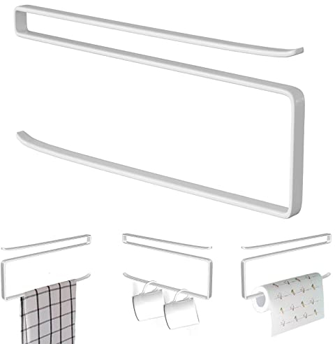 Jizxol Küchenrollenhalter Ohne Bohren, Küchenrollenhalter, Küchenrollenhalter zur Befestigung, Schrank, Papierrollenhalter, Serviettenspender, Aufbewahrung für Küche, Badezimmer. (weiß)