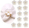 SWHC Rond de Serviette de Table, Rond de Serviette à Fleurs Blanches Lot de 12 Rond de Serviette Noel Ronds et Porte-Serviettes Rond de Serviette Mariage Polyvalents Anneau Serviette de Table