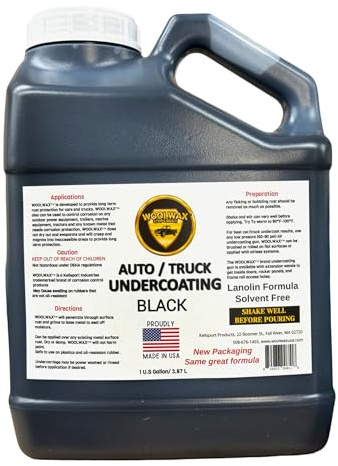 Woolwax 1-Gallon Jug. New Package. Same trusted formula. U.S.A. Made Lanolin Auto Truck Undercoating - Solvent Free - 2+ Year Corrosion Protection. Color: BLACK