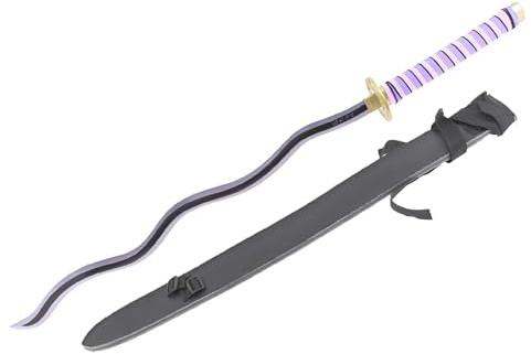 Cosplay Prop Replica Demon Slayer Iguro Obanai Wooden Sword V2 with Sheath | Full-Sized 102cm Prop for Cosplay & Display | Safe Wooden Blade with Detailed Plastic Handle