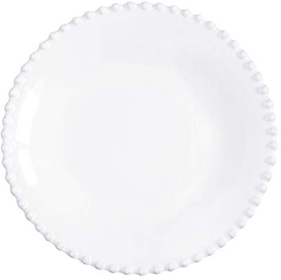 Costa Nova Ceramic Stoneware 10'' Soup Pasta Plate - Pearl Collection, White | Microwave & Dishwasher Safe Dinnerware | Food Safe Glazing | Restaurant Quality Tableware