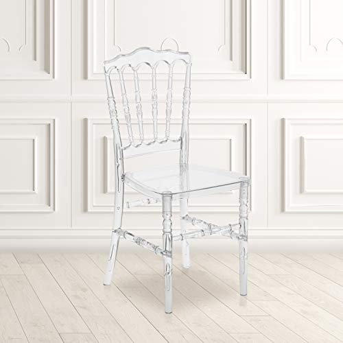 EMMA + OLIVER Crystal Ice Napoleon Stacking Chair