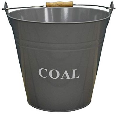 Selections Large Fireside Coal Bucket in French Grey, 12 Litre Capacity, 32cm High