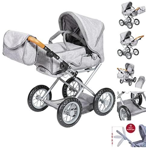 KNORRTOYS.COM 63132 Puppenwagen Ruby-Stone Brown, 40 cm, 51 x 37 x 64 cm