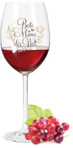 Leonardo - Copa de vino con impresión UV – Mejor mamá del mundo – Regalo ideal para el Día de la Madre – Copa de vino blanco, copa de vino tinto, como regalo de cumpleaños para mamá, color Daily UV V2