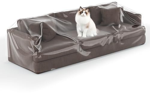 Imperius Clear Thick Heavy Duty Water Resistant Sofa/Couch Cover,Waterproof Plastic Shield Covers for Couch，Vinyl Sofa Cover to Prevent Scratching by Dogs and Cats