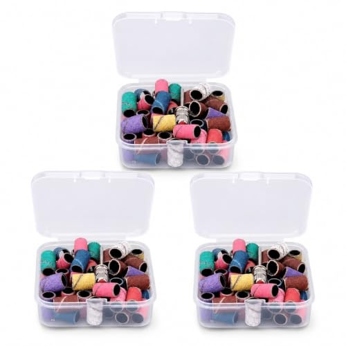 150 Bandas de Lijado para Taladro de Uñas, Brocas de Lijado para Manicura y Pedicura, Bandas de Lijado de Uñas con Broca de Mandril, Banda de Pulido para Lijadoras de Uñas para