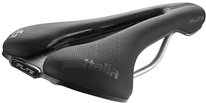 Selle Italia FLITE Boost Gravel TI 316 Superflow - Selle de Vélo Gravel avec Cadre en TI 316, Rembourrage Léger, Amortisseurs de Chocs - Taille L3, Noir