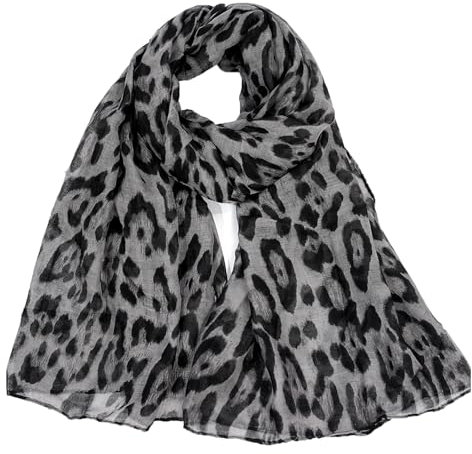 Damen Schal mit Leopard Muster, Halstuch Rundschal Loopschal für Frühling Herbst Ganzjährig, Hochwertiger Schal mit Leo Design für Damen Jungen Mädchen