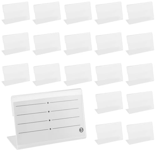20 Pièces Porte Étiquettes de Prix en Acrylique, Support d'affichage de Prix Transparent Supports d'Étiquettes, Affichage du Signe Porte-cartes pour Boulangeries Épiceries Bureau (8 x 5 cm)