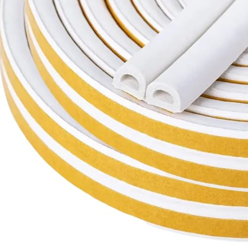 20M Dichtungsband für Türen Fenster, Dichtungsband Selbstklebendes Fensterdichtung Anti-Kollision Gummi Schaum Siegel Streifen Schalldämmung Türdichtung, Weiß