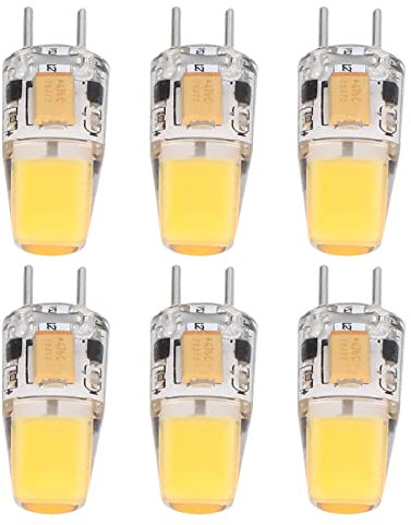 Sunydog 6pcs Gy6.35 Bulb Dc12v Cob Bulb Energy Saving Silicone Ceiling Lamp