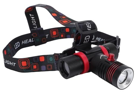 WOHPNLE Lampe frontale de plongée sous-marine 5 000 lm IPX8, lampe torche sous-marine en alliage d'aluminium avec 3 modes, rechargeable par USB, pour la pêche de nuit et la plongée avec