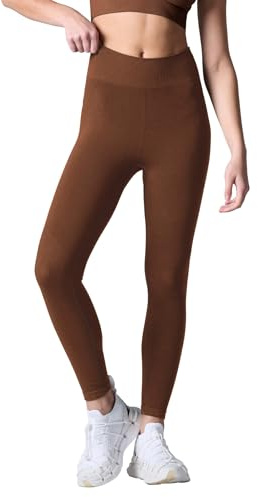 COZYZERO Women’s Seamless Merino Wool Leggings - Tummy Control Compression Yoga Pants, Workout Tights for Running & Hiking - Cappuccino - Medium