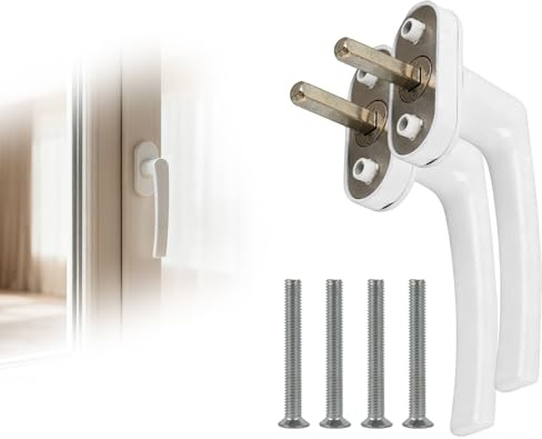 Manilla De Aluminio Para Ventanas, Juego De 2 Cerraduras De Seguridad, Diseño Ergonomico Y Moderno, Ideal Para Ventanas Estándar Y Puertas De Balcón, Color Blanco Manilla Ventana Aluminio
