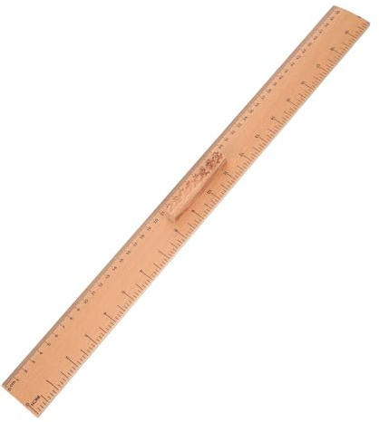NESTINGHO Regla de Madera 50 Cm para Costura y Manualidades, Doble Escala Precisa, Superficie Pulida para Protección de Tela, Herramienta Ligera y Portátil para Sastrería y Tejidos