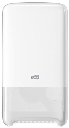 Tork Twin Mid-size Toilet Paper Roll Wall Mounted Dispenser White T6, High Capacity, Elevation Range, 557500