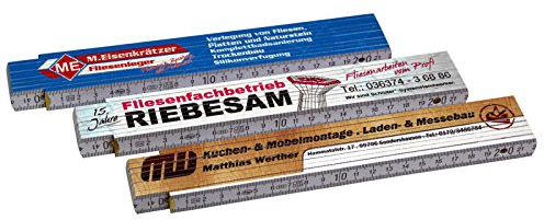Zollstock Gliedermaßstab Meterstab mit Druck/Fotodruck 4-farbig Markenware von ADGA 10 Stück