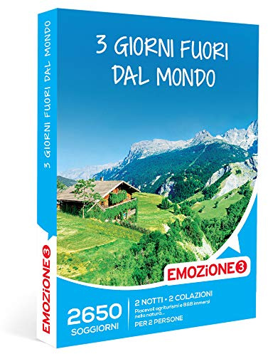 Emozione3 - Cofanetto regalo 3 giorni fuori dal mondo - Idea regalo per la coppia - Due notti con colazione in Italia per 2 persone