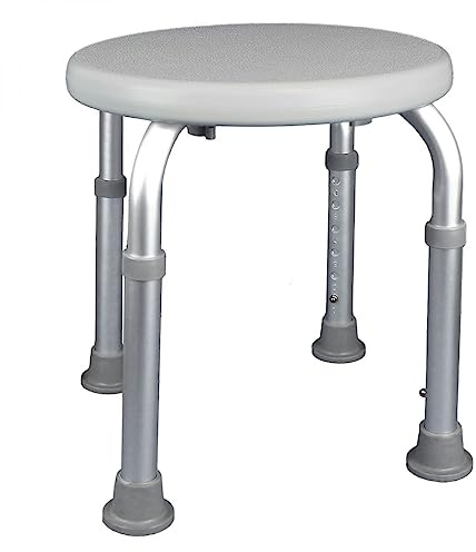 Vivezen - Siège, Tabouret de Douche Rond réglable en Hauteur - Blanc