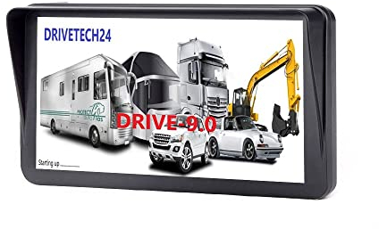 DRIVETECH24 sehr großes 9 Zoll Navigationsgerät Drive-9.0 für PKW LKW Wohnmobil EU-Karten Radarwarner, lebenslange Kartenupdates