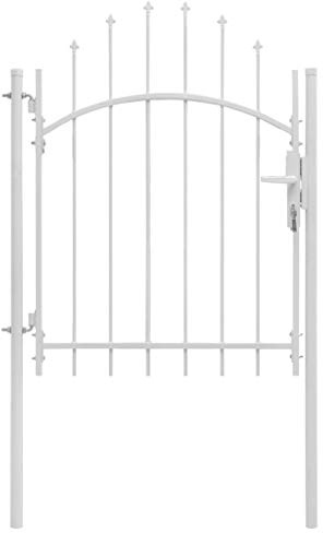 Puerta de jardín de acero, blanco 1x2 m, for jardines