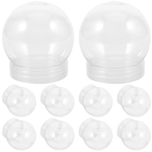 GANAZONO 20Pcs Empty Plastic Snow Globes Screw Cap Christmas Craft Ornament | Sturdy transparent plastic reusable design easy to open fill ideal for handmade holiday personalized craft projects 7.0x6.5cm