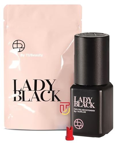 Sky Lady Black Glue Eyelash Extensions 5ml / Professional Max Bonding Strength Lash Glue / 1-3 Sec Fast Drying / 5-6 Weeks Retention