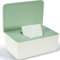 Wet Wipes Box, Baby Wet Wipe Dispenser Box, Dispenser Box for Wet Toilet Paper, Baby Water Wipes Dispenser Holder with Lid Holds The Wipes, Wet Paper Box for Outdoor, Home and Office (Green)