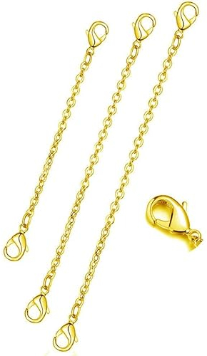 DOLPHERS 925 Sterling Silber Verlängerung Kette Halskette 3PCS Kettenverlängerer Karabinerverschlüsse Verlängerungskette Halskette kettenverlängerung silber Armband Fußkettchen für Halskette-17