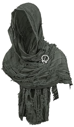 YJZQ Châle à Capuche Foulard Capote post-apocalyptique Châle médiéval Renaissance Écharpe Grande Cagoule Unisexe Serviette en Keffieh Outdoor 185x52CM