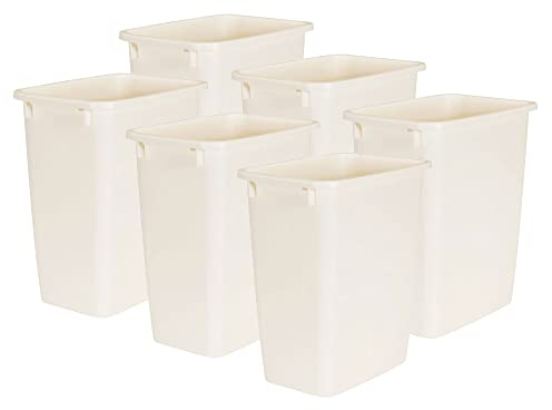 RUBBERMAID 280500BISQ 21Qt. Bisque Plastic Kitchen Wastebasket Quantity 6