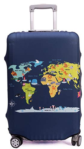 Mandy's Home Travel Luggage Cover Trolley Case Protective Cover Fits 22-32 Inch Luggage (XL (Fit 29-32 Suitcase), Map)