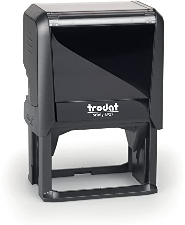 Trodat - Printy 4927 – Sello personalizado con texto personalizado, diseño en línea, color de la caja negro, sello de dirección, sello de empresa, con texto deseado – 60 x 40 mm – 10 líneas
