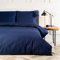 VelvetHome Deluxe Bettwäsche 135x200 Baumwolle Bettbezug 135x200 cm mit Kissenbezug 80x80 cm Hohe Qualität Bettwäsche-Set mit Reißverschluss 100% Baumwolle Made in EU Marineblau 135 x 200