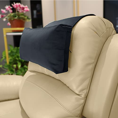 AmazeCov Cuscino poggiatesta con imbottitura in cotone perlato, antiscivolo, per poltrone reclinabili, divani e divanetti (nero)