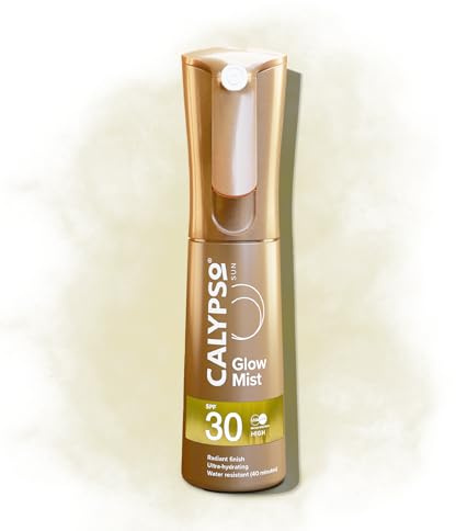 Calypso Leuchtender Nebel SPF30 | Strahlendes Finish für die Haut, schützendes Sonnenspray, wasserfest, transparent, nicht klebrig, UVA- und UVB-Schutz, 100 ml